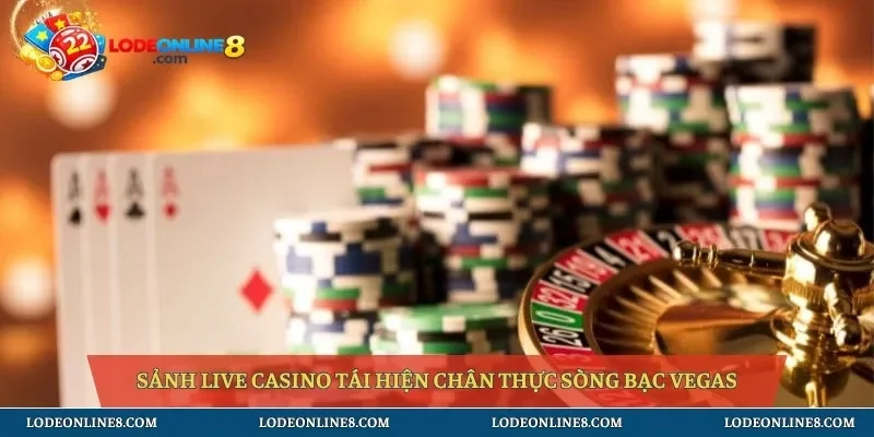Sảnh live casino tái hiện chân thực sòng bạc Vegas